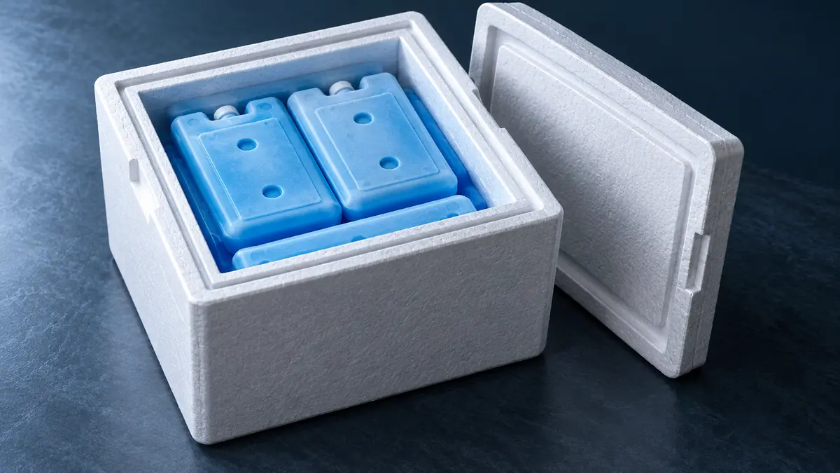 Insulated shipping container and cooling packs