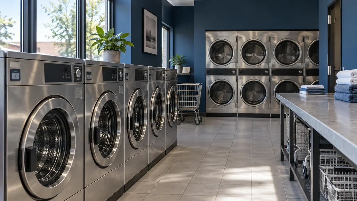 Washing machines, dryers and a folding counter