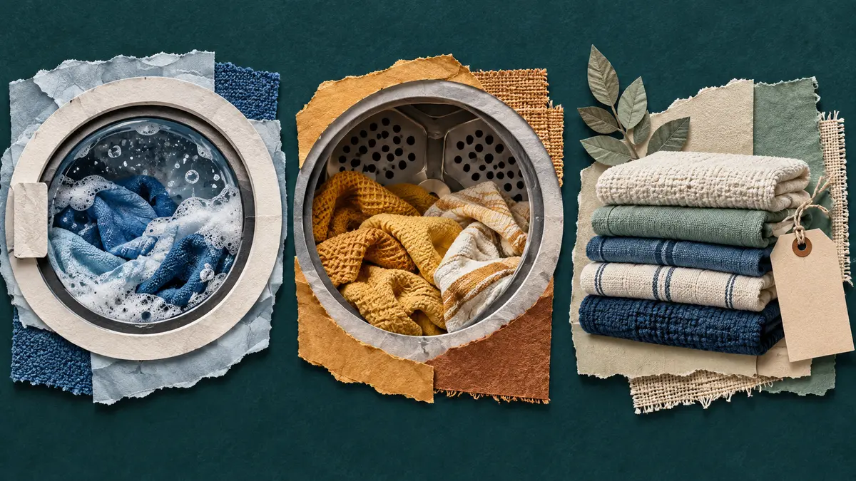 Washing, drying and folded laundry