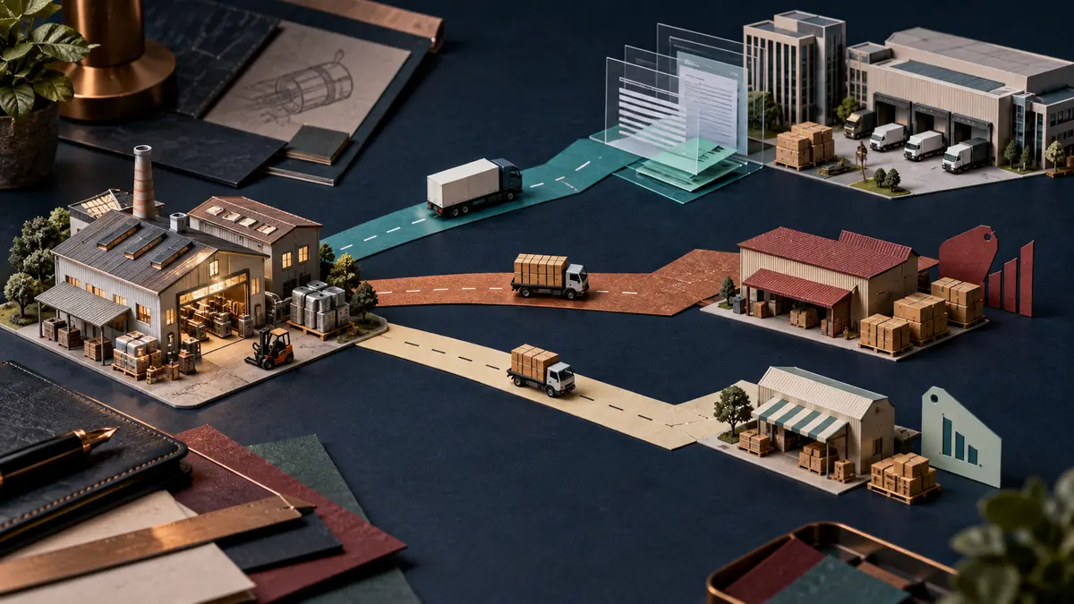 A small factory faces three commercial paths toward different buyers and invoice arrangements